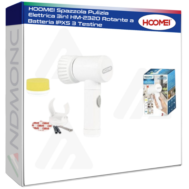 Hoomei HM-2320 3-in-1 Electric Cleaning Brush – IPX5