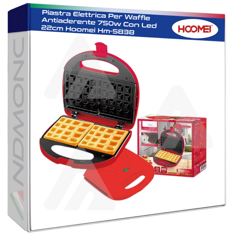 Hoomei HM-5838 Waffle Maker – 750 W, 22 cm
