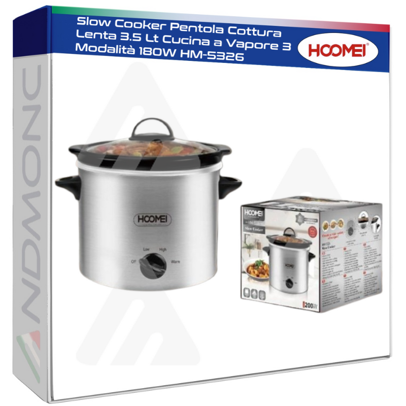 Hoomei HM-5326 Slow Cooker – 180 W, 3.5 L