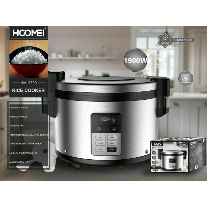Hoomei HM-5390 Rice Cooker – 1900 W, 16 L