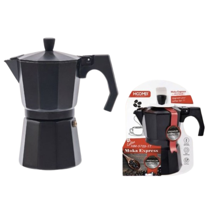 Hoomei HM-5703-1T Moka Pot – Black