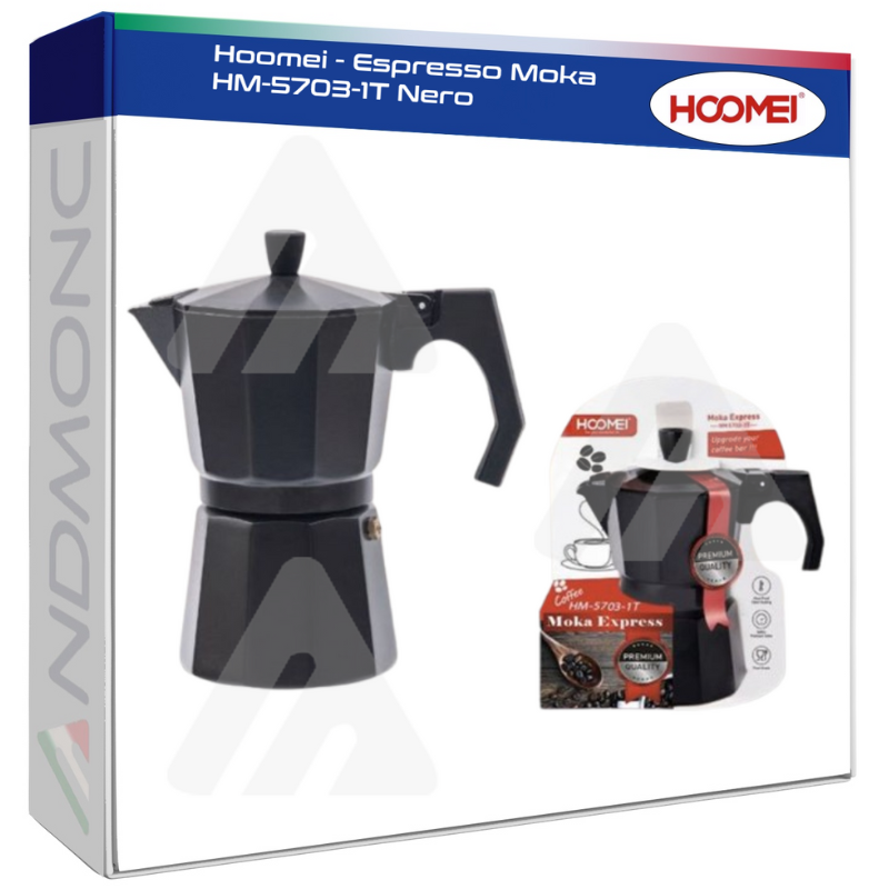 Hoomei HM-5703-1T Moka Pot – Black