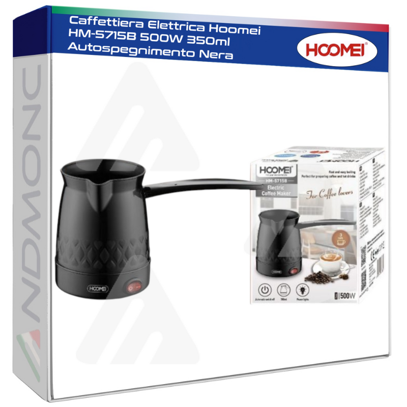 Hoomei HM-5715B Electric Coffee Maker – 500 W, 350 ml, Black