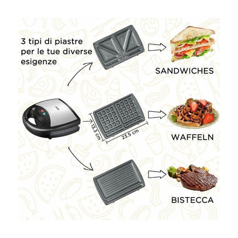 Hoomei HM-5860S Sandwich Maker – 800 W