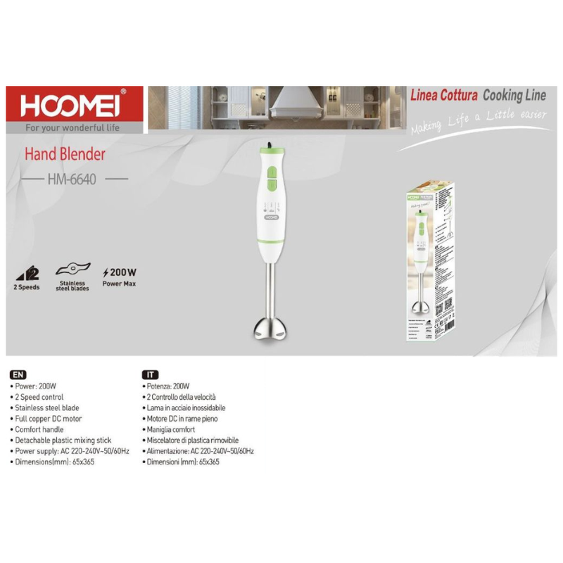 Hoomei HM-6640 Blender – 200 W, Green