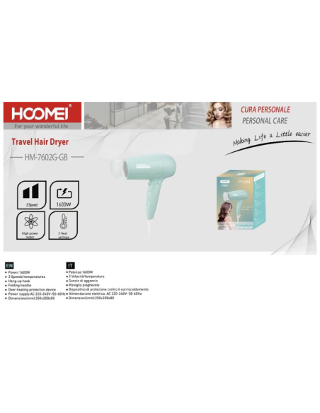Hoomei HM-7602G Hair Dryer – 1600 W