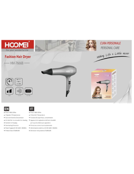 Hoomei HM-7666B Hair Dryer – 2200 W
