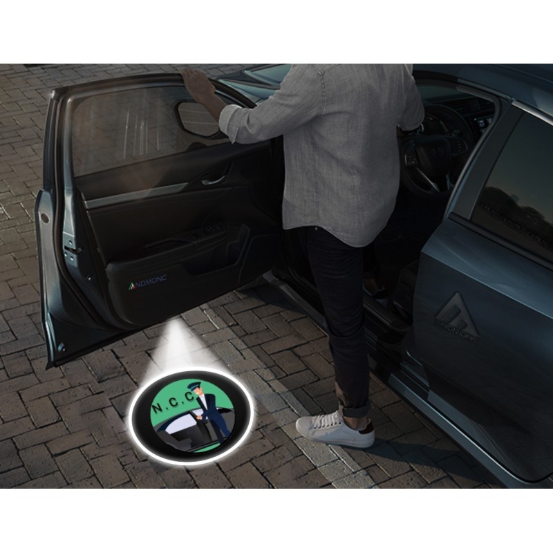 N.C.C Carbon-Style Wireless Car Door Logo Projector Lights