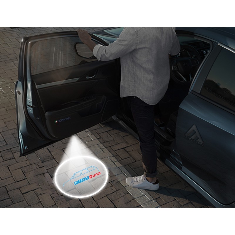 Fiat Duna Carbon-Style Wireless Car Door Logo Projector Lights
