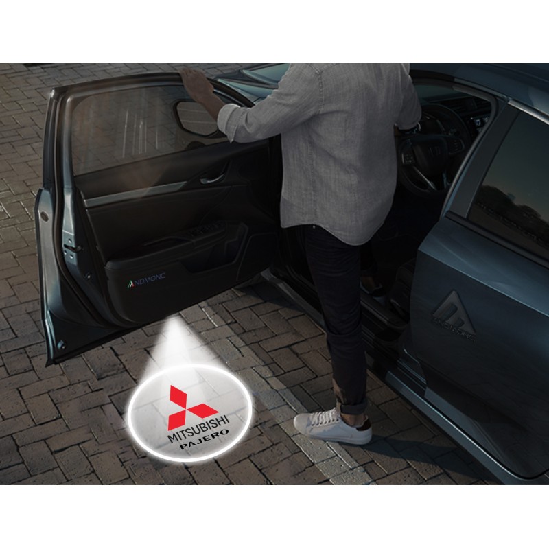 Mitsubishi Pajero Carbon-Style Wireless Car Door Logo Projector Lights