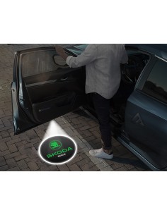 Škoda Scala Carbon-Style Wireless Car Door Logo Projector Lights
