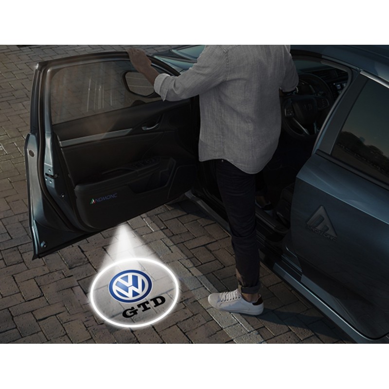 Volkswagen GTD Emblem and Lettering Wireless Car Door Projector Lights