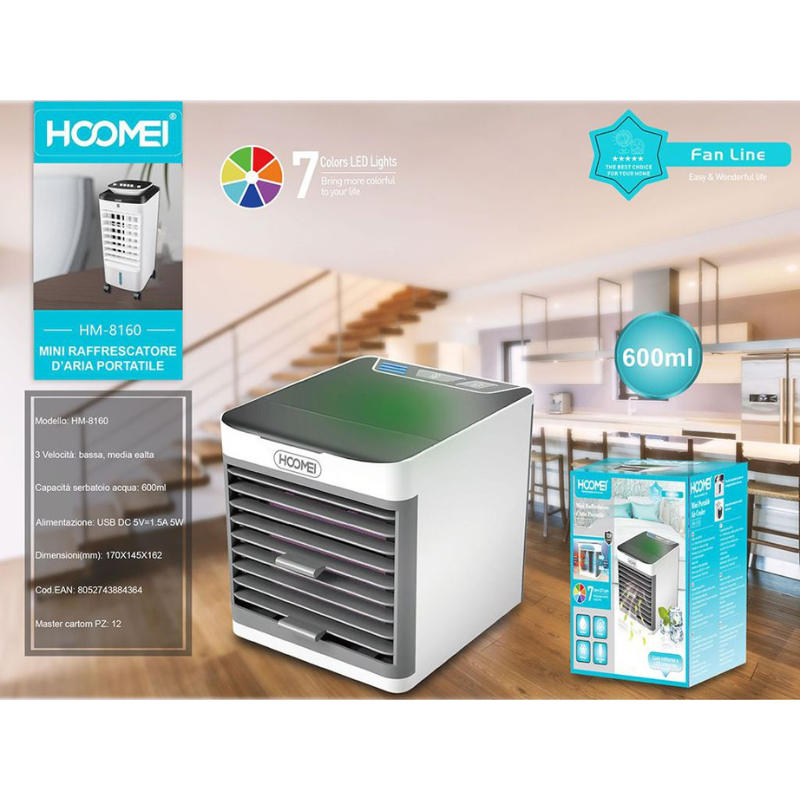 HM-8160 Mini Air Cooler – 3 Speeds