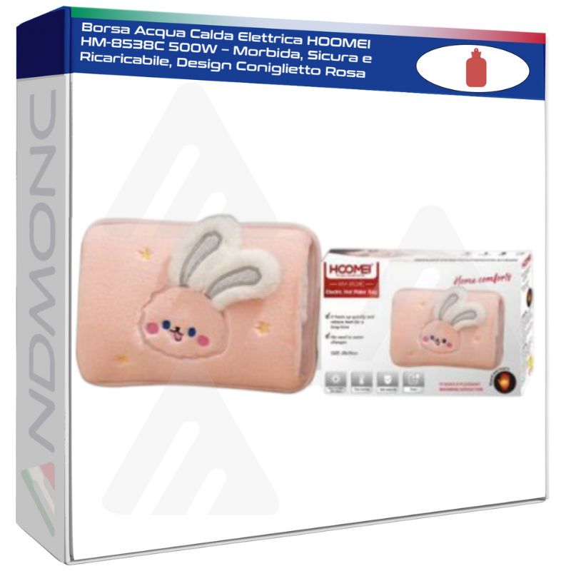 Hoomei HM-8538C Rechargeable Hot Water Bottle – 500 W, Pink