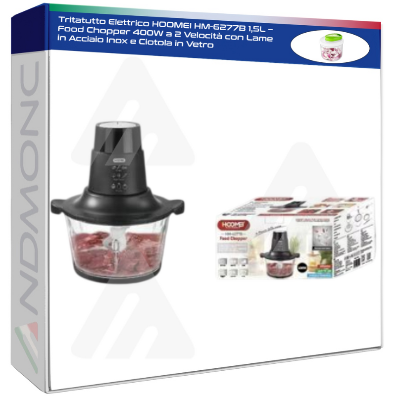 Hoomei HM-6277B Food Chopper – 400 W, 1.5 L, 2 Speeds