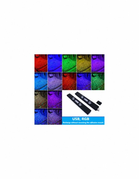 RGB lighting effects and removable LED bars for USB recharging