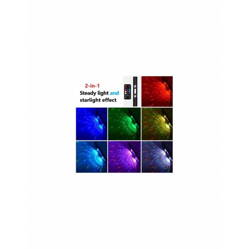 Steady lighting and starlight effects in different RGB colours