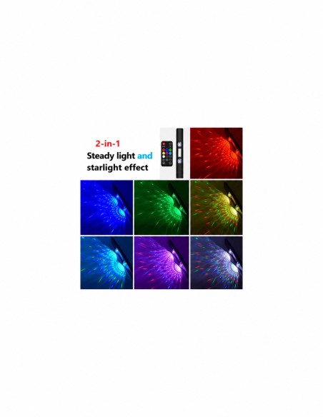 Steady lighting and starlight effects in different RGB colours