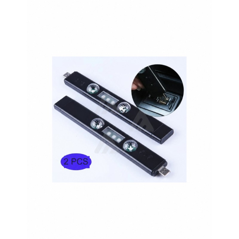 Two wireless LED bars showing their USB charging connectors