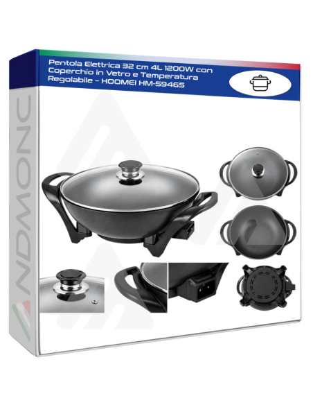 Hoomei HM-5946S Electric Cooking Pot – 1200 W, 4 L, 32 cm
