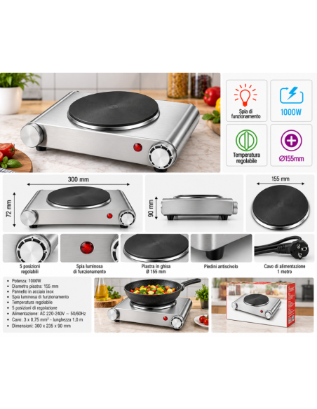 Hoomei HM-150S Electric Hot Plate – 1000 W