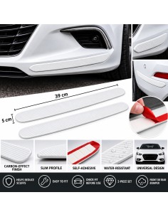 White carbon-effect bumper protector strips, 2-pack, 39 x 5 cm 2