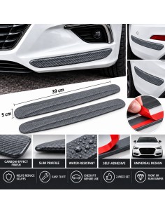 Grey carbon-effect bumper protector strips, 2-pack, 39 x 5 cm 2