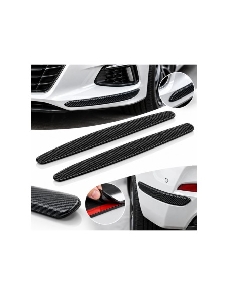Black carbon-effect bumper protector strips, 2-pack, 39 x 5 cm