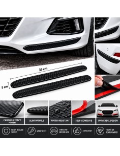 Black carbon-effect bumper protector strips, 2-pack, 39 x 5 cm 2