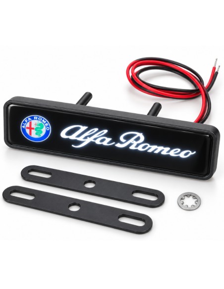Alfa Romeo LED front grille emblem, 10 × 3 cm