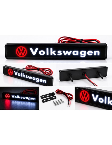 Volkswagen LED front grille emblem, 16 × 2.5 cm