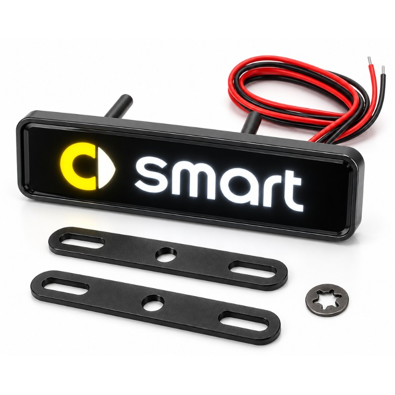 Smart LED front grille emblem, 10 × 2.5 cm