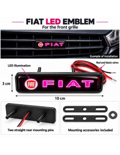Fiat LED front grille emblem, 10 × 3 cm 2
