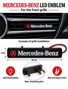 Mercedes-Benz LED front grille emblem, 16 × 3 cm 2