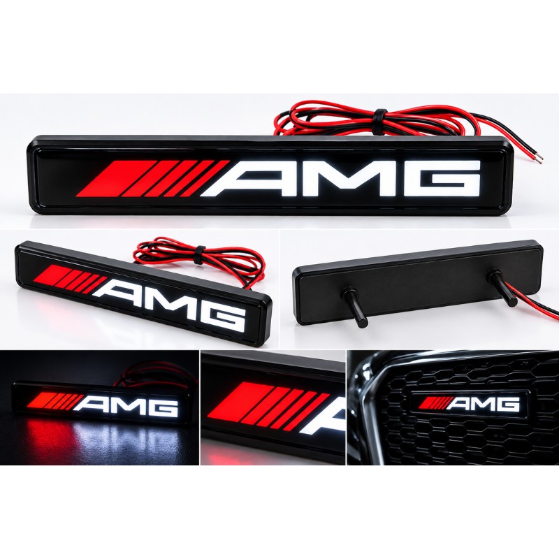 AMG LED front grille emblem, 16 × 2.5 cm