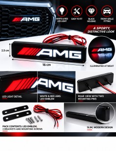 AMG LED front grille emblem, 16 × 2.5 cm 2