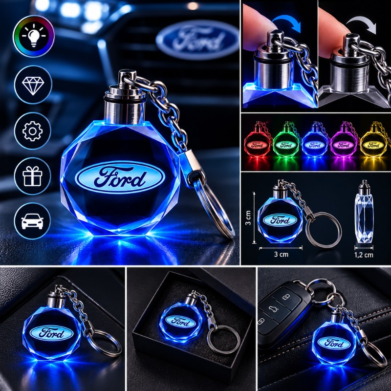 Ford multicolour LED keyring - details