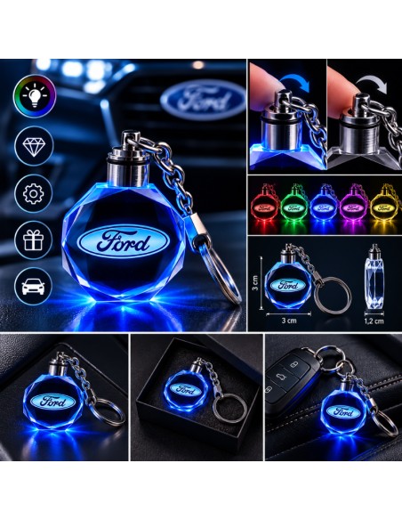 Ford multicolour LED keyring - details