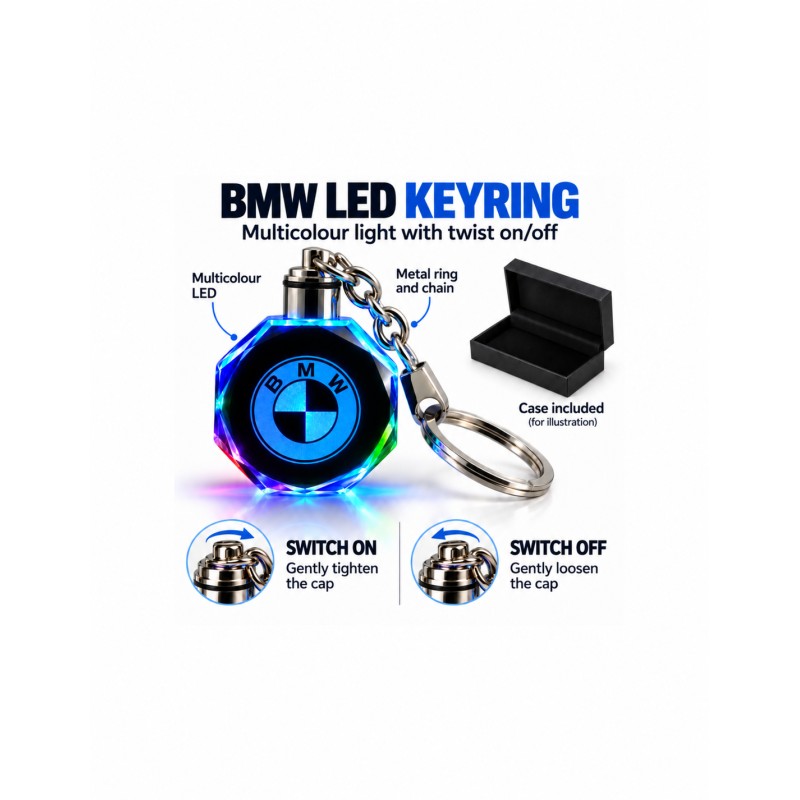 BMW multicolour LED keyring - features and operation
