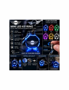 MINI Cooper multicolour LED keyring - product view 2