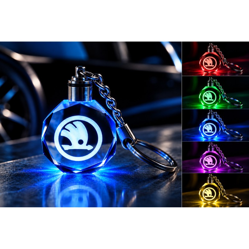 Škoda multicolour LED keyring - product view