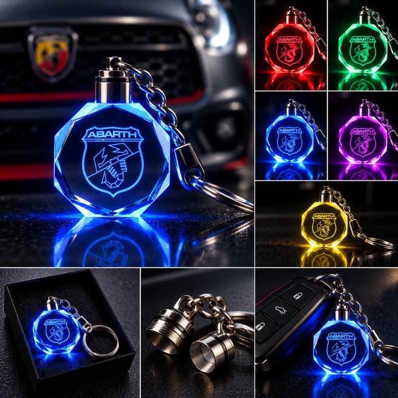 Abarth multicolour LED keyring - product view