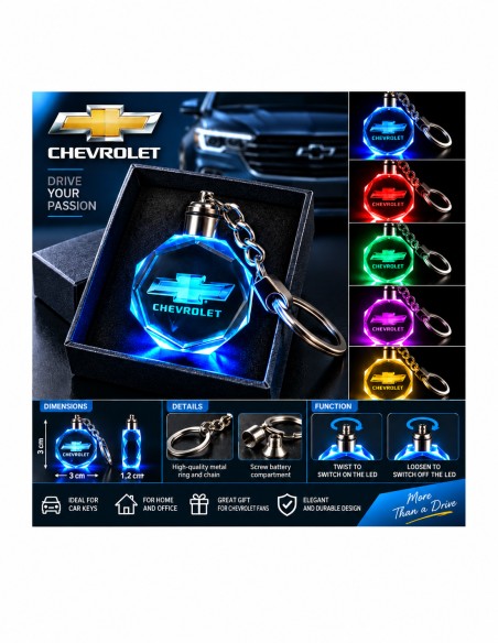 Chevrolet multicolour LED keyring - features and operation
