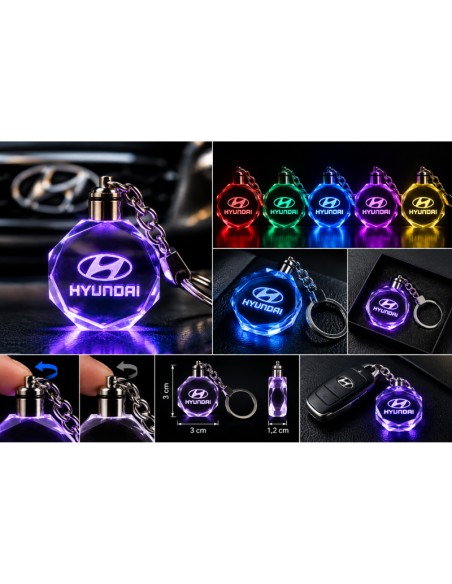Hyundai multicolour LED keyring - product view