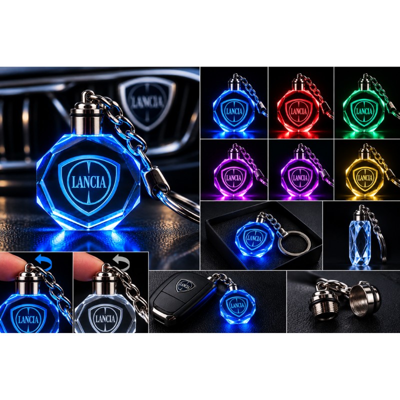Lancia multicolour LED keyring - product view