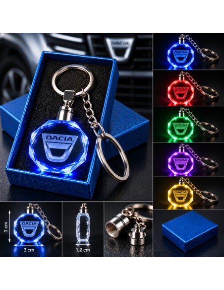Dacia – Classic Logo multicolour LED keyring - product view