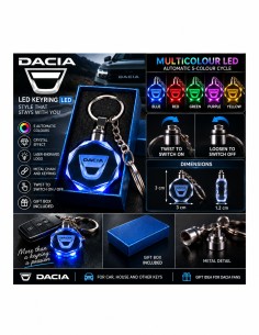 Dacia – Classic Logo multicolour LED keyring - product view 2