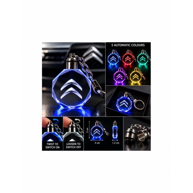 Citroën multicolour LED keyring - features and operation
