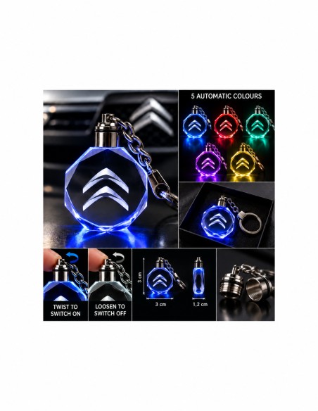 Citroën multicolour LED keyring - features and operation