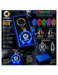 Smart multicolour LED keyring - product view 2